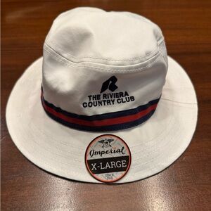 Imperial White Bucket Hat with Riviera Country Club Logo